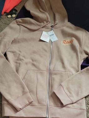 Roxy Zip-Up Ladies Hoodie Jacket - Blush Pink